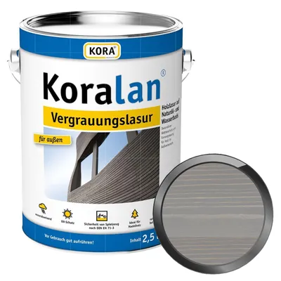 Produktbild von KORA Koralan Vergrauungslasur - 2.5 Liter (SILBER) Wetterschutzlasur