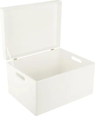 Image de Creative Deco Boite de Rangement en Bois Blanc 40 x 30 x 24 cm (+/-1cm)