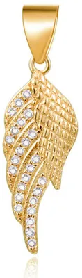 Image de Pendentif en argent avec zircons « Aile d'ange » AGH594-GOLD