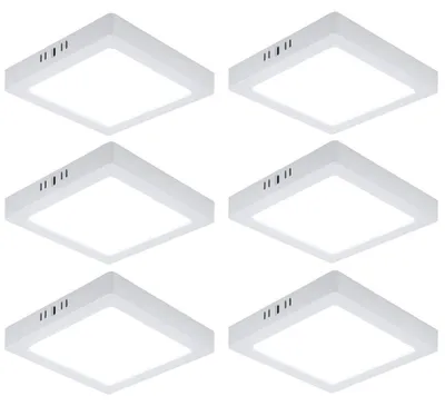 Produktbild von 6er Set LED Deckenleuchte, Aufbau-Panel, Kunststoff, weiß, L 21,4 cm