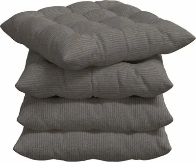 Immagine prodotto di vidaXL Cuscino per seduta 4 pezzi Grigio chiaro 40 x 40 x 6 cm Velluto a coste