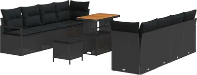 Immagine prodotto di vidaXL Set di divani da giardino con cuscini e contenitore nero 90 x 55 x 71 cm