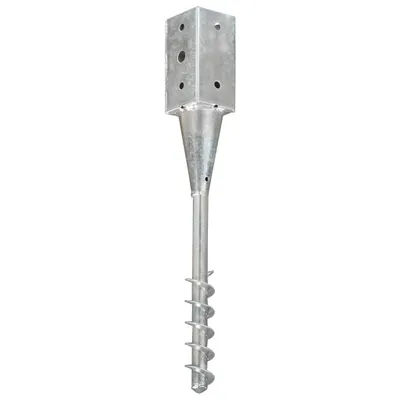 Immagine prodotto di vidaXL Picchetti da terra 2 pezzi argento 10×10×57 cm Acciaio zincato