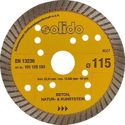 Produktbild von SOLIDO Diamant Trennscheibe 115 x 2.0 mm Beton Stein Baustellenmaterial