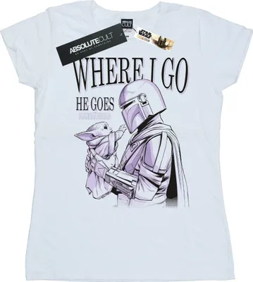 Produktbild von Star Wars - "The Mandalorian Where I Go" T-Shirt für Damen BI43164 (S) (Weiß)