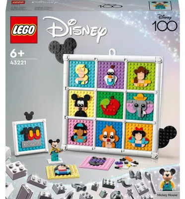 Immagine prodotto di LEGO 43221 | Disney 100 anni di icone dei cartoni animati Disney, set per l'artigianato e il bricolage come arte da parete e accessori per la camera da letto, con Topolino e Co.