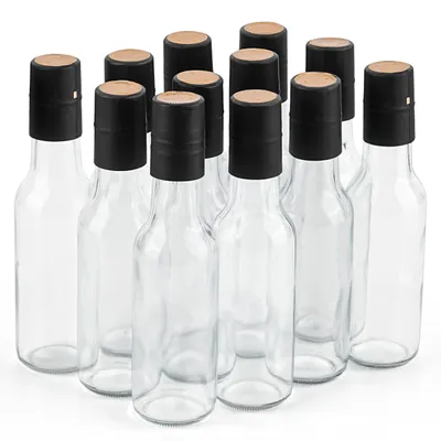 Produktbild von Omgoods - Glasflaschen, 150 ml - Schraubverschlussflaschen - Wiederverwendbare Flaschen - Glasflaschen für Saft - Glasflaschen mit Verschluss - Kompakte Größe: 4,5 x 17 cm