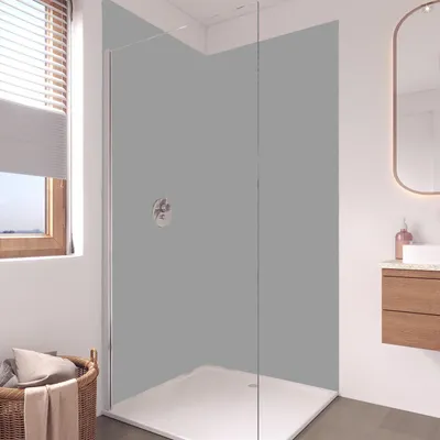Produktbild von Duschrückwand - Wandverkleidung für Dusche aus ALU Acryl 0,3 cm - 120 x 250 cm -  RAL Perlhellgrau