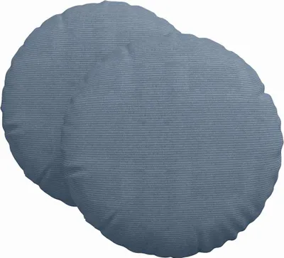 Immagine prodotto di vidaXL Cuscino di seduta 2 pezzi Blu Ø 80 cm Tessuto a coste