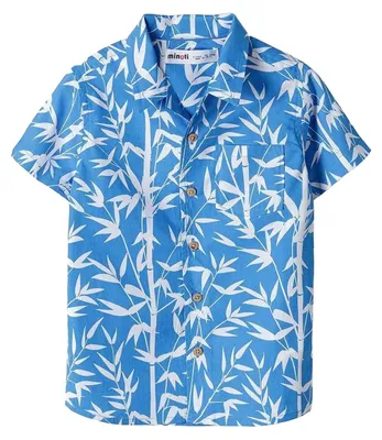 Productafbeelding van Minoti - T-shirt voor jongens, popeline, korte mouwen MN215 (104) (Blauw)