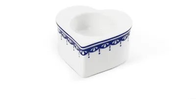 Produktbild von Herz-Kerzenleuchter, 7,5 cm, tschechisches Porzellan, Hyggeline, blau, Leander