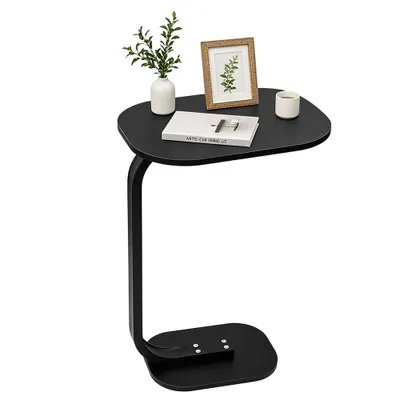 Produktbild von Beistelltisch Metallgestell Schwarz 59cmH Sofatisch Wohnzimmer Nachtisch Side Table modernes Design