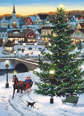 Imagen del producto de Cobble Hill Puzzle: Árbol de Navidad, Invierno, 500 piezas - Puzle para familias