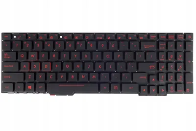 Obrázok produktu pre Tradebit - Klávesnica pre Asus | English US QWERTY INT | Plná kompatibilita | Vysoko kvalitné materiály | Modely: ROG Strix GL553VW GL553VD GL553