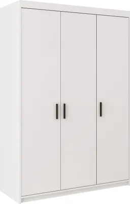 Produktbild von Tkmoebel 3-türiger Kleiderschrank Schrank LENA 3D Farben Weiß Breite 133cm