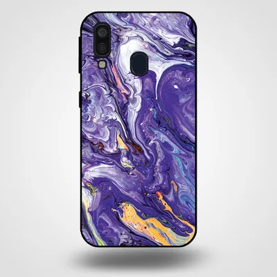 Produktbild von Smartphonica Handytasche für Samsung Galaxy A40 mit Marmordruck - TPU Rückseite Fall Marmor Design - Gold Lila