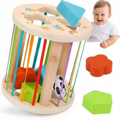 Produktbild von NiceKids Holz-Sortierwürfel Sensorik-Würfel Montessori Lernspielzeug
