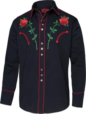 Produktbild von Herren Westernhemd Cowboy Biker Western Hemd »MIDLAND« Schwarz