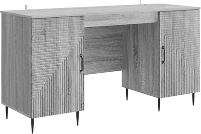 Imagen del producto de Escritorio gris Sonoma, 142,5 x 50 x 75 cm, fabricado con madera de ingeniería