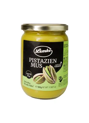 Produktbild von Lemke Pistazienmus, 500g | 100% Blanchierte Pistazien – Pur und Cremig