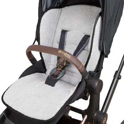 Obrázek produktu pro Babysanity® Měkký univerzální potah kočárku pro novorozence, měkká výplň, froté potah, 100 % bavlna, boční lemování,
