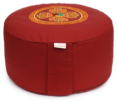 Produktbild von yogabox Meditationskissen Glückssitz® Doppeldorje - bordeaux 33 x 33 x 15 cm  Buchweizenschalen