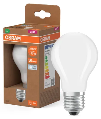 Obrázok produktu pre LED žiarovka OSRAM v klasickom tvare mini sviečky, s dekoratívnym LED vláknom, trieda energetickej účinnosti A, E14, 1,2 W, 255 lm, 4000 K, studená biela. Žiadne zahrievanie, 100 % svetlo okamžite.