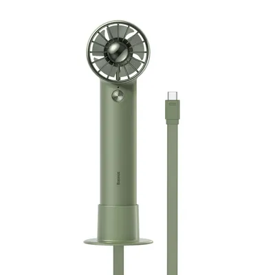 Produktbild von Baseus Mini Fan Fan Powerbank Mit Integriertem Usb Typ C Kabel 4000Mah Grün (Acfx010106)