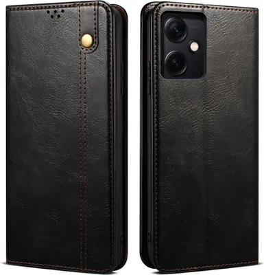 Image de Etui pour Xiaomi Redmi Note 12, étui en cuir avec fonction stand noir