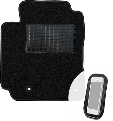 Produktbild von moto-MOLTICO Fahrer Fußmatte Auto Velours Fahrerseite Autoteppiche Schwarz Fahrermatte 1-teilig passend für Toyota Yaris I 1999-2005