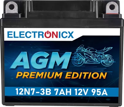 Produktbild von Electronicx YB9L-B AGM Motorradbatterie 12V 7Ah 95A/EN -12N7-3B  Wartungsfrei, Auslaufsicher, Hohe Startkraft ▶ Premium Batterie 12V Wartungsfrei  Versand DE