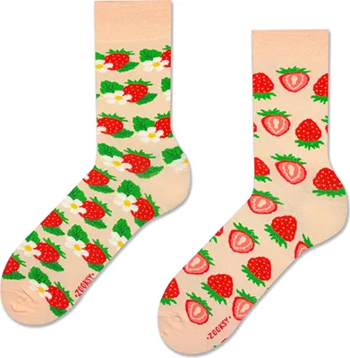 Image de Chaussettes pour homme « Fraise », pointures 41-46, chaussettes colorées avec un motif amusant