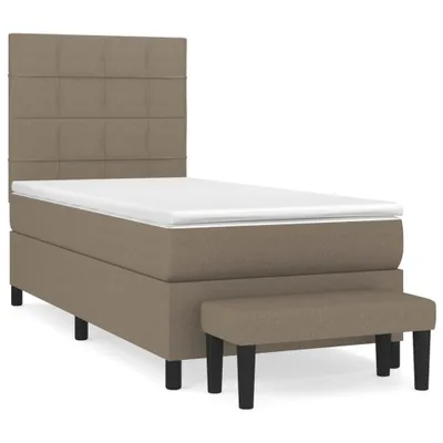 Produktbild von Boxspringbett mit Matratze Taupe 90x200 cm Stoff