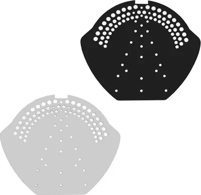 Two roof ridge end caps, one black and one white, are shown against a white background.