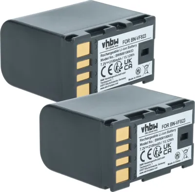 Produktbild von vhbw 2x Akku Ersatz für JVC BN-VF823, BN-VF808, BN-VF815, BN-VF808U, BN-VF815U für Videokamera Camcorder (2100 mAh, 7,2 V, Li-Ion) + Infochip