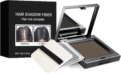 Zdjęcie produktu dla Hair Root Powder Ciemnobrązowy, Puder objętościowy do cienkich włosów, 30g, Wodoodporny, do zakrywania