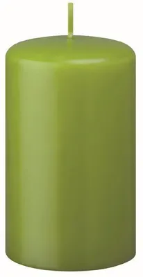 Produktbild von Flachkopf-Stumpenkerzen Limonegrün 150 x Ø 50 mm, 12 Stück