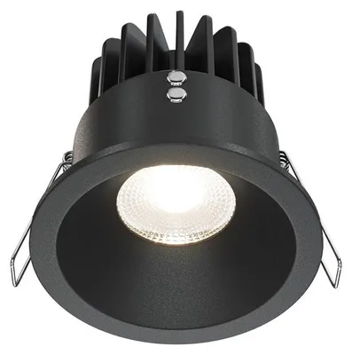 Produktbild von Maytoni Zoom LED Downlight, Einbauleuchte 12W dimmbar Schwarz IP65 90Ra Ø8,5mm Warmweiss