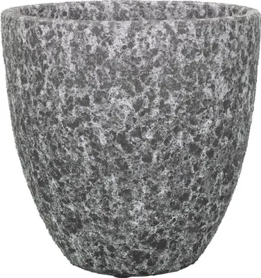 Produktbild von Übertopf Vulcano, dunkelgrau rund konisch 16x16x15 cm, handmade