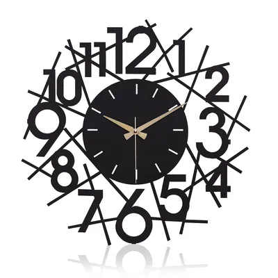 Immagine prodotto di Opviq, Lineal - Black - 1, Orologi da parete, Nero, Metallo, 41 x 41 cm