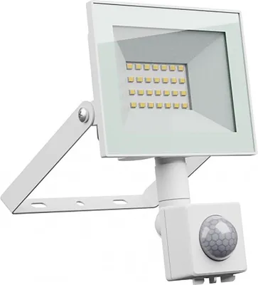 Produktbild von Spectrum LED Fluter Noctis Lux 4 Weiß IP44 20W 1650lm Tageslicht 6000K kaltweiß mit Bewegungsmelder