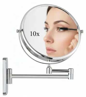 Image de Miroir de maquillage avec loupe 10x, diamètre 18 cm