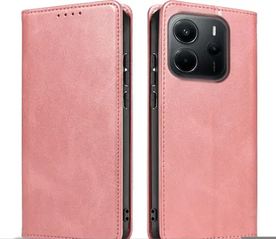 Produktbild von Handyhülle für Xiaomi Redmi Note 14 Kunstleder Flip Cover Hülle Handytasche Case Kartenfach Farbe: Rosa