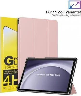 Produktbild von Schutzhülle + 2x 4H Displayfolie für Lenovo Tab M11 11.0 Zoll Cover Case Schutz Tablet Farbe: Rosegold