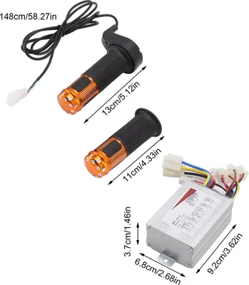 Image de Régulateur de vitesse pour moteur à balais DC36V 800W Module de régulation avec poignée tournante pour vélo électrique, scooter, tondeuse à gazon