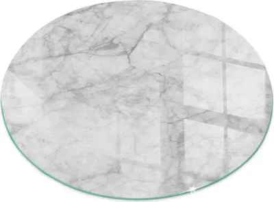 Produktbild von Glasbodenplatte für Fi 80 cm – Kaminofen – Kaminplatte Glas – Schutzglas – Funkenschutzplatte –Glasbodenplatte Feuerfeste – Hitzeschutzplatte – Bodenschutz aus Glas – Marmorstrukturmuster