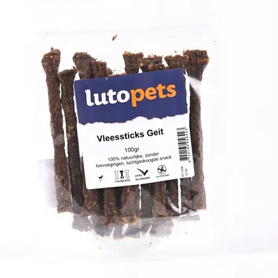 Produktbild von Lutopets Fleischsticks Ziege – 100 g – Hundesnack mit Ziegenfleisch