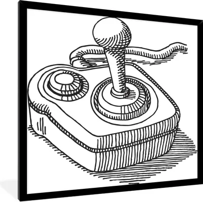 Produktbild von MuchoWow® Gerahmtes Poster Spiele - Controller - Illustration 40x40 cm - Poster mit Schwarzem Bilderrahmen Wandposter Rahmen Foto Bilder - Mit Rahmen - Wanddekoration Schlafzimmer
