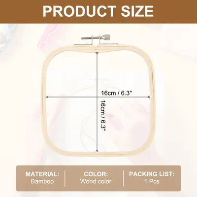 Produktbild von 16 cm Bambus Stickrahmen Set, Quadratische Verstellbare Rahmen, Stickrahmen Kreuzstich Ring, Punch Needle Rahmen Stickst?nder fš¹r Embroidery DIY N?hen Dekoration