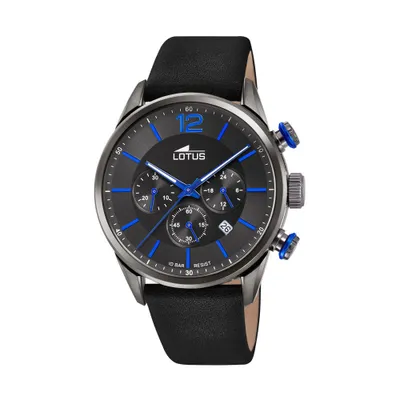 Produktbild von Lotus Herren Armbanduhr Lederband schwarz Chronograph 18687/3